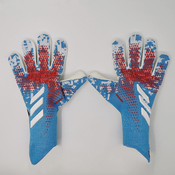 Professionella silikongummi Vattentäta halkfria handskar Latex Fotboll för vuxna barn Målvaktshandskar NOD9 red and blue 10