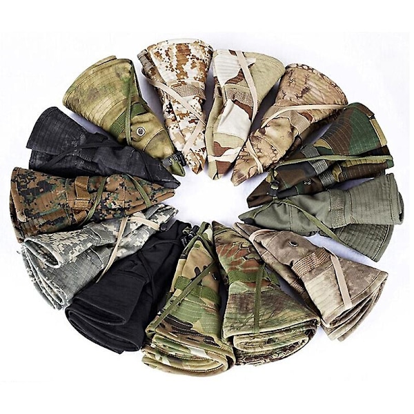 Kamuflasje Taktisk Cap Militær Boonie Hat Us Army Caps Camo Menn Utendørs Sport Sol Bøtte Cap Fiske Fotturer Jakt Hatter Tw army green-01