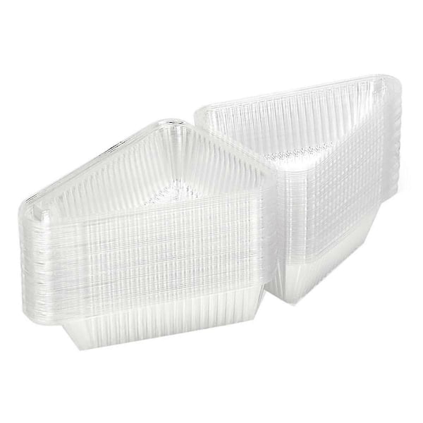 50Pcs Cake Slice Containers with Hinged Lid,Disposable Pie Slice Boxes,Individual Cheesecake Containers,Cake Carriers