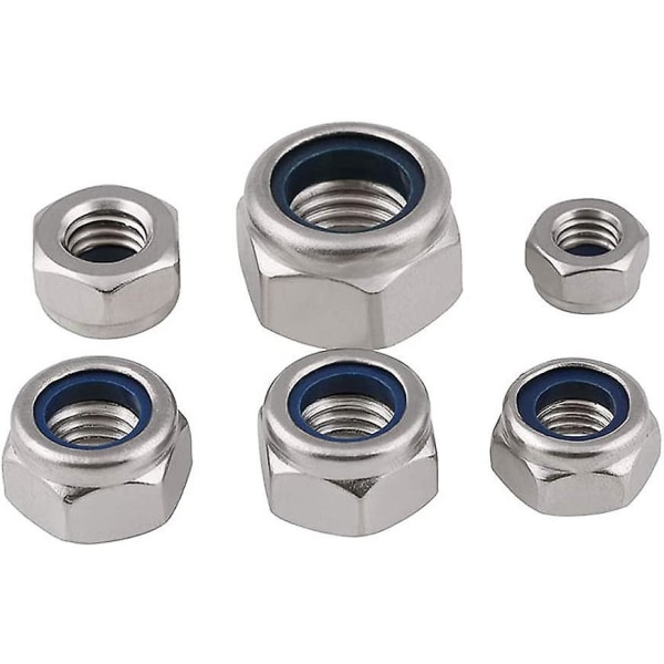 30 Pcs Lock Nuts Stainless Steel Locknut,nylon Insert Hex Nut Set