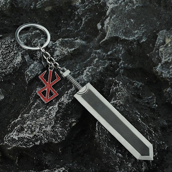 Berserk Anime Keychain Guts Sword Jewelry Set Key Chain Keyrings Keychains for Men Women Accessories Key Ring Pendant n1132-1