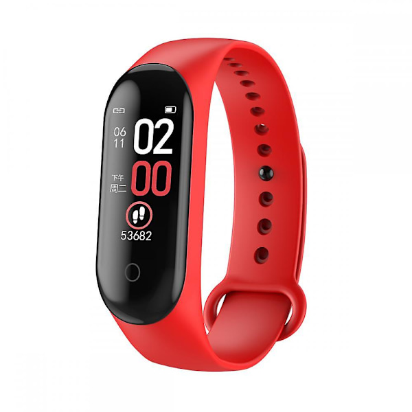 M4 Hjertefrekvens Smartklokke For Android Samsung For Iphone X Ios Smart Armbånd Fitness Tracker Fit Stegmåler red