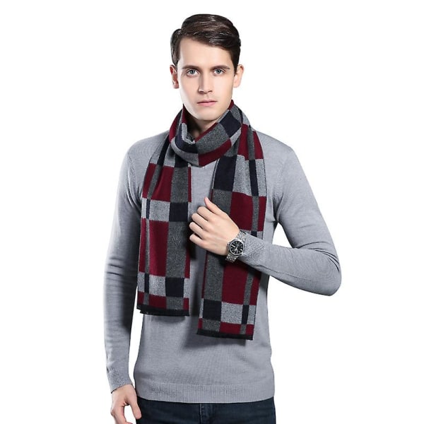 Plaid cashmere scarf men's winter warm scarf 20