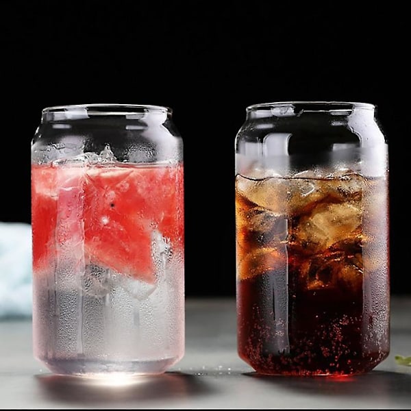 4-pack Glasögon i Form av Burkar, Modevatten, Mjölk, Juice, Enkel Juicekopp, Öl, Shake, Dessertkopp, Colakopp, 400ML