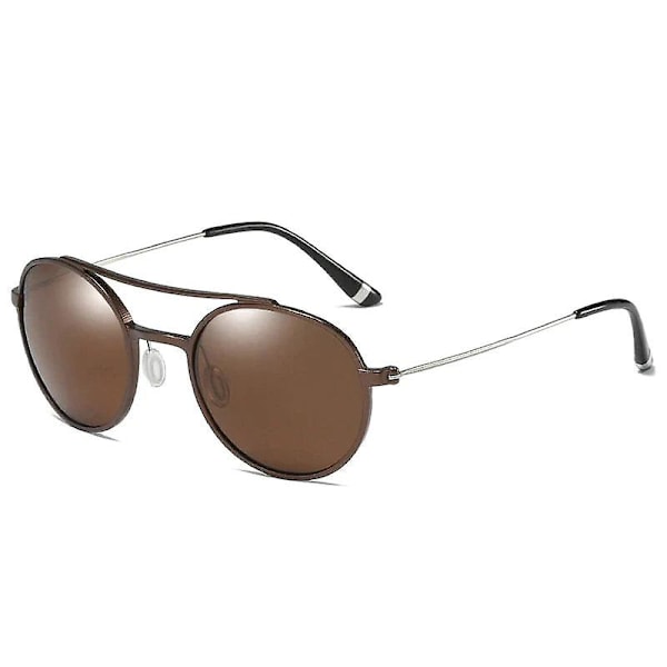 Herr Dam Utomhus Casual Körning Polariserad Glasögon Klassiska Runda Solglasögon black silver frame