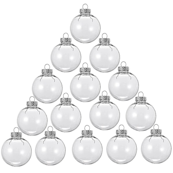 15 Pcs Round Clear Christmas Balls Fillable Diy Christmas Tree Balls Made Of Plastic Christmas Ball