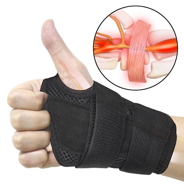 1pc Tunnel Wrist Brace Support Sprain Forearm Splint Band Strap Wristband Wrist Support Weight Lifting Gym Training Wraps-left1