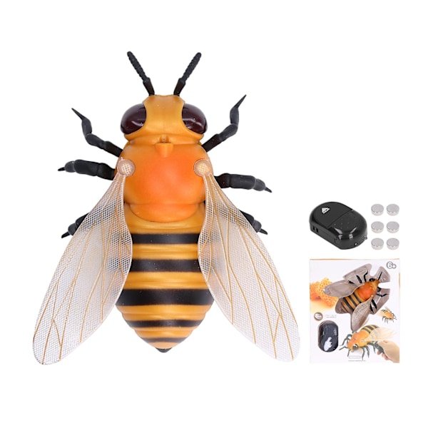 Remote Control Honeybee Toy Flexible Body LED Light Effect Lifelike Appearance Remote Honeybee