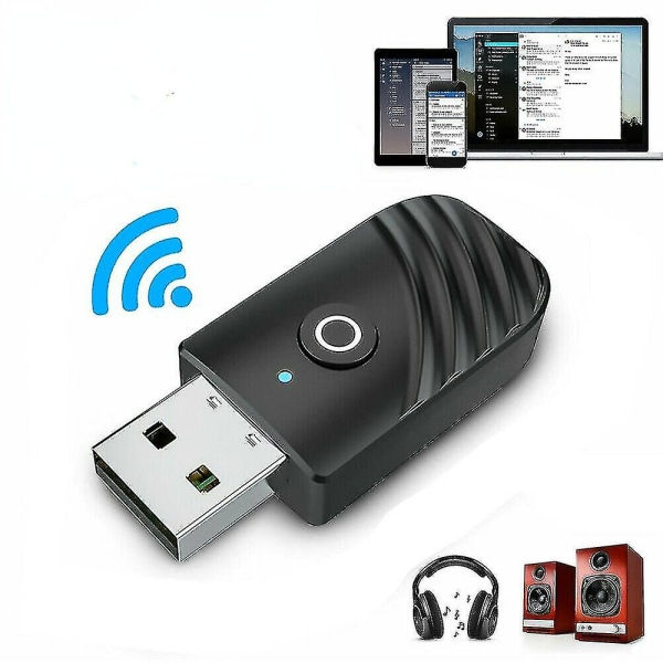 Trådløs Usb Bluetooth 5.0 Audio Sender Mottaker 3in1 Adapter For PC Tv Bil