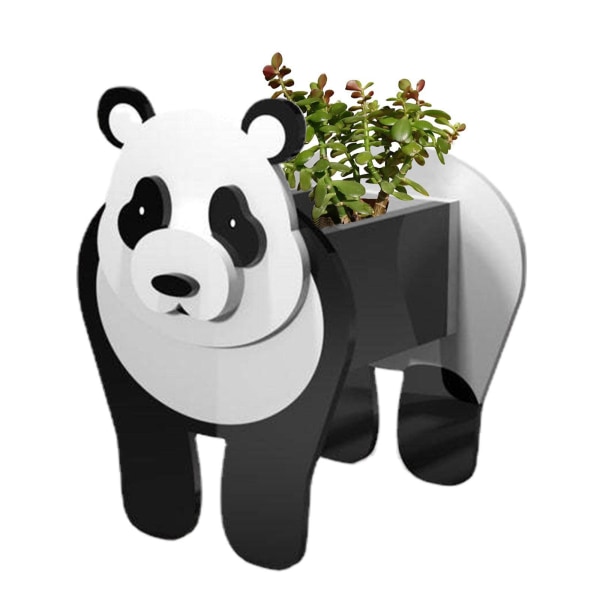 Kreativ och unik blomkruka för husdjursplantering (panda)