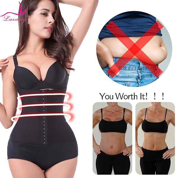 Lazawg Kvindernes Taljetræner Body Shapers Slank Tummy Control Bælte Talje Cincher Korset Mave Postnatal Bandage s9192-b- xl