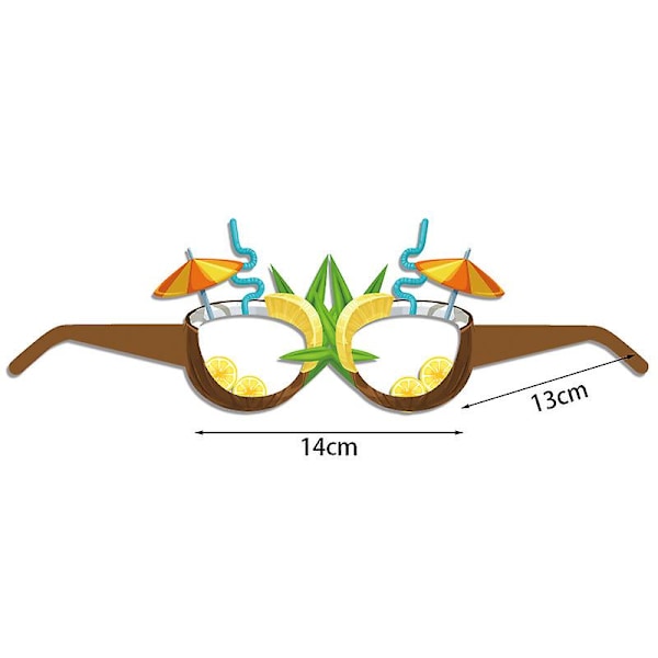 12 kappaleen Luau-juhlapaperilasit Havaijin hauskat paperilasit Trooppiset naamiaisasusteet Kesäjuhlien tarvikkeisiin