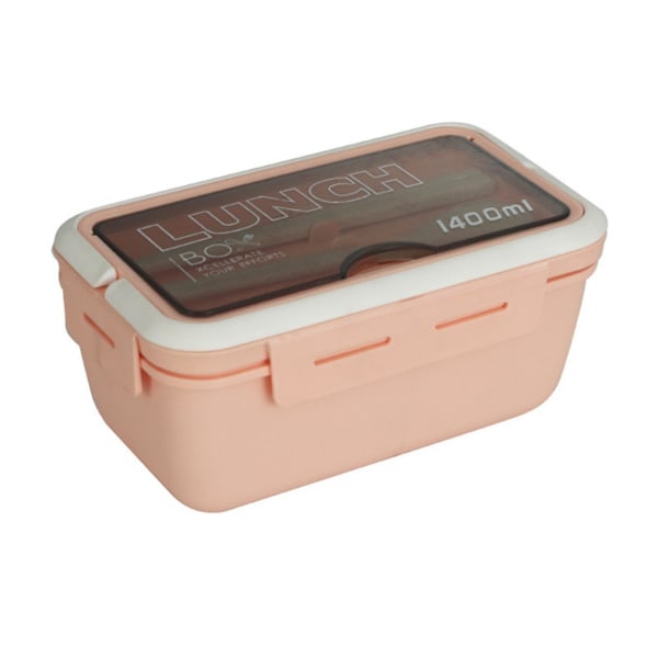 Bento-bokse i plastikbeholdere 3 rum Design madkasse til udendørs campingpicnic (pink) Pink