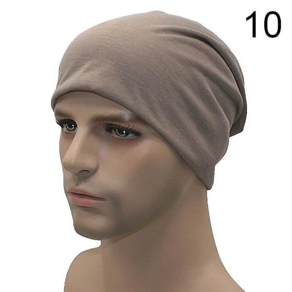 Dame Menn Beanies Hat Ensfarget Hip-hop Snap Tynn Myk Beanies Hat Cap Bonnet type 6