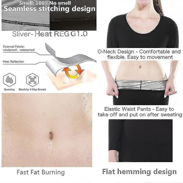 Sømløse Sauna-drakter for kvinner, Body Shaper Fitness Leggings, Midjetrener, Slankende skjorter, Shapewear-sett shirt l