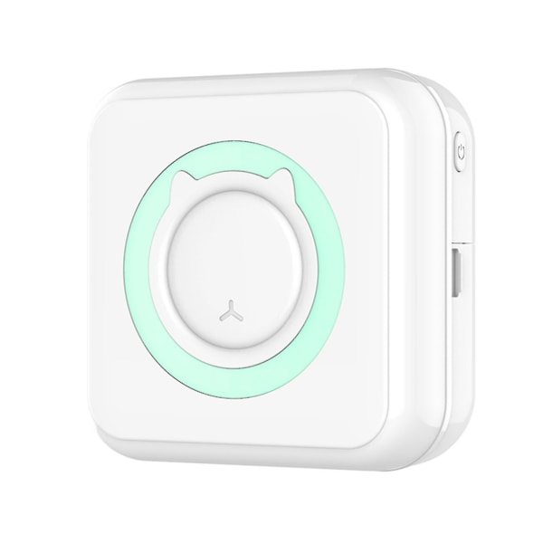 Bærbar Bt-telefon fotoprinterlomme Mini Bluetooth-kompatibel mærkat termik (C15 hvid grøn) C15 White  Green