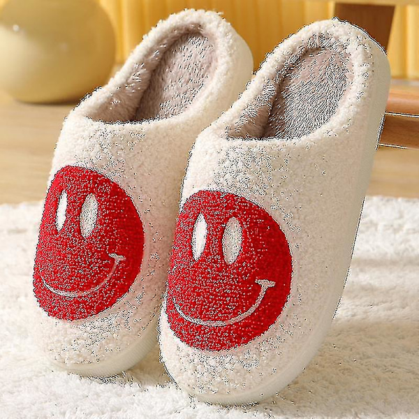 Slippers Smiley Face Slippers Women Smile Slippers Happy Face Slippers Retro Smiley Face Soft Plush