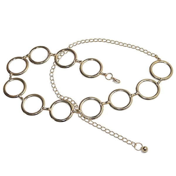 Kvinnors metallkedjebälte (guld, 1 st) c-black