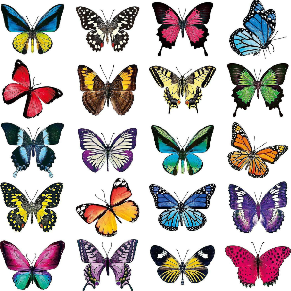 20 Butterfly vindues selvklæbende mærkat