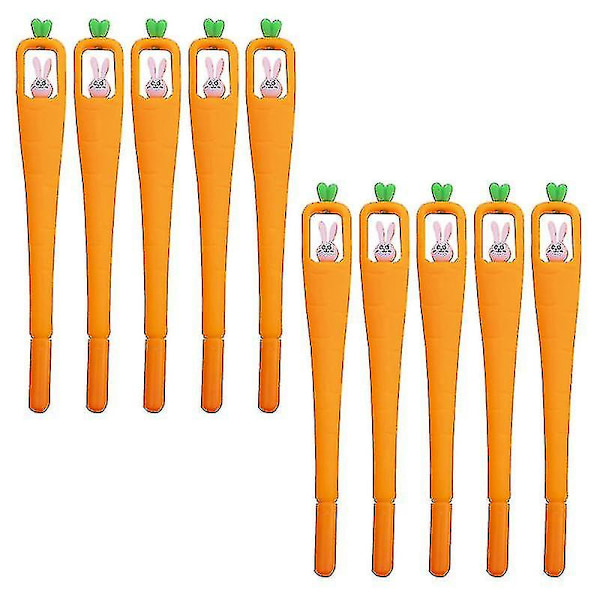 10pcs Carrot Bunny Pen Sign Pen Cartoon Sign Pen Writing Pen Student Stationery