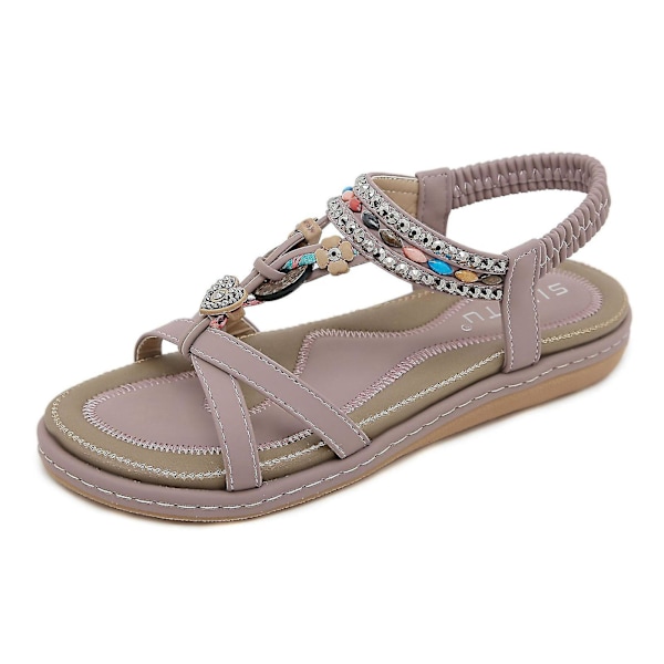 Summer Women's Rhinestone Casual Comfort Beach Flat Sandals