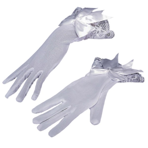 Sexy Ruffle Bowknot Decor Gloves Bridal Elastic Full Finger Delicate Gloves