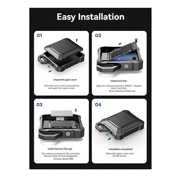 SSD Kabinet M.2 NVMe SSD Kabinet USB 3.2 Gen 2 10Gbps 2230 Ekstern SSD Drevkabinet