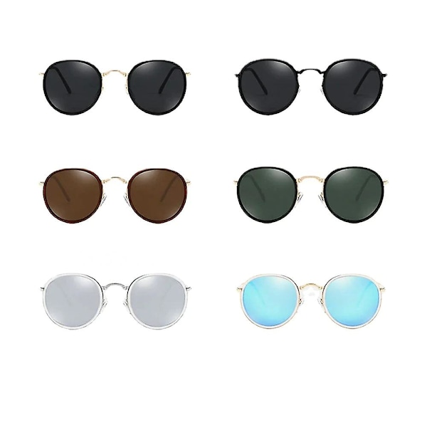 Unisex Alloy Oval Full Frame Polarized Uv Protection Fashion All-match Solbriller brown gold frame