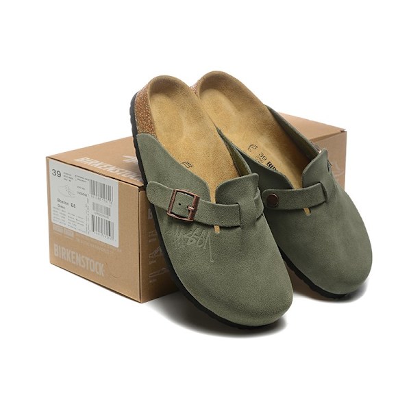 Birkenstocks Boston BS Unisex joint model suede closed toe shoes army green 37
