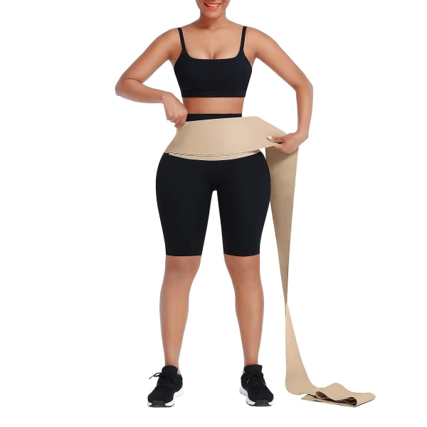 Waist trainer för kvinnor Justera ditt ryckbandage Wrap Mage Svett Wiast Wraps Midjetrimmer för gym Sport Beige 5m