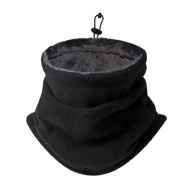 Unisex udendørs halsvarmer vinter tykt varmt fløjlstørklæde til cykling på ski (sort) Black