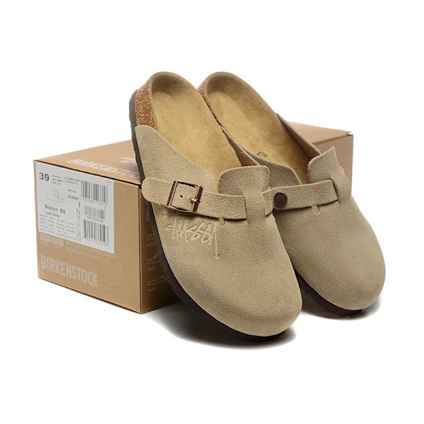 Birkenstock Boston BS Unisex mokkasiner med lukket tå, Beige 35