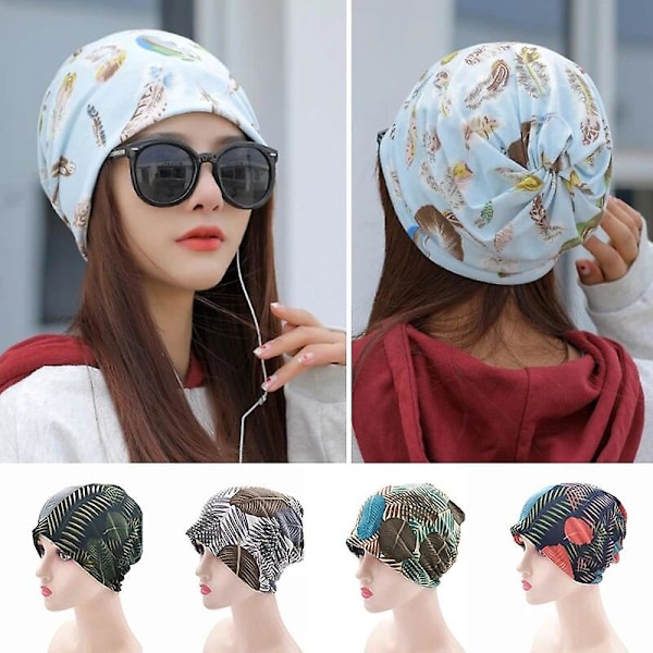 51 Styles Dame Hue Hat Baggy Slouchy Hue Hat Forår Sommer Bunke Bunke Hat Hårtab Hovedtørklæde Tynd Åndbar Trøje Hat black