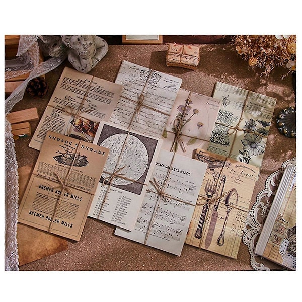 Retro Håndbogsmateriale Bog DIY Basismaterialepakke Retro Inspirationsserie Retro Håndbog Dekorativ Baggrundspapir, E