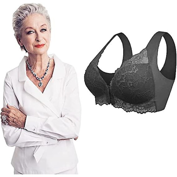 Suurikokoinen rintaliivit vanhemmille naisille, etukiinnitys, ystävänpäivä, saumaton pitsirinta skin 5xl