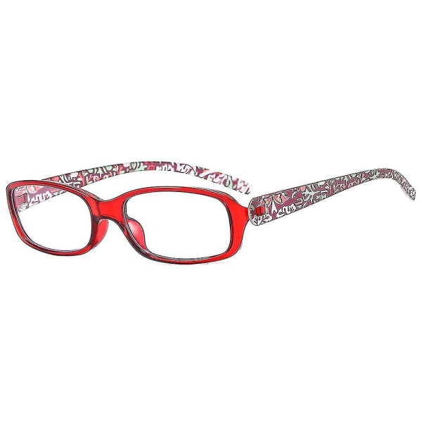 Antistrålningsläsglas Liten ram rektangulär kant Presbyopiska glasögon (röda glasögon power 250) Red glasses power 250