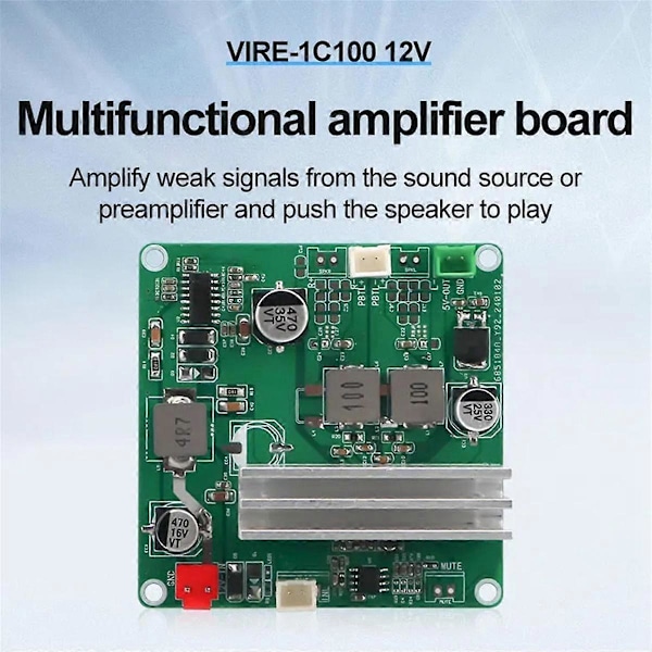 12V Digital Audio Forsterkerkort TPA3116 100W PBTL Klasse D Hjemme Audiomodul 5V Utgangs Audioforsterkermodul