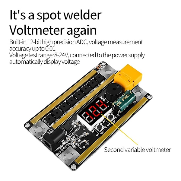 GX591 99-trinns intelligent CNC-punktsveiser 8V-24V 0,1-0,2 mm 2400A MAX Bærbar 18650 Litiumbatteri