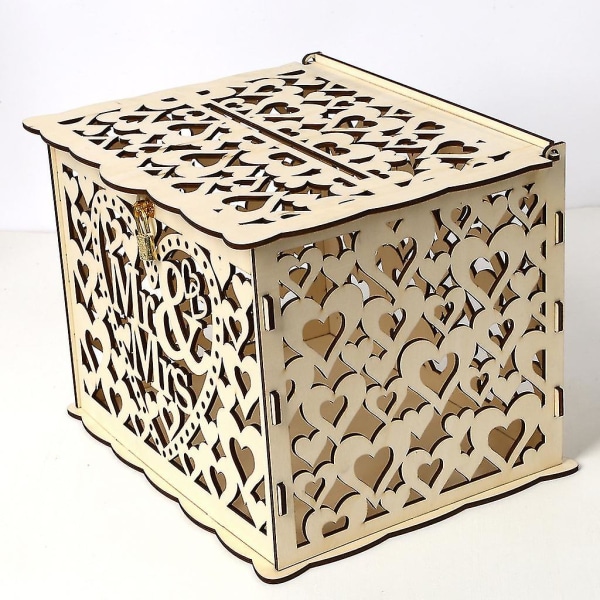 Pienet häärahalaatikon pidike Maalaismainen itse tehty puinen postikirjekuori lahjakorttilaatikot lukkopaikalla Small