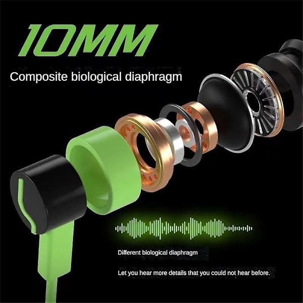 Spilheadset Komfortabel Holdbar Stereo Surround Sound Forbrugerelektronik Universal Kabelforbundet Øretelefon Med Mic 1.2m Ingen Mærkbar Forsinkelse green