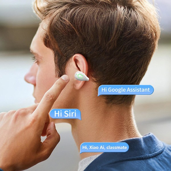 Åpne ørehodetelefoner 2023-versjon, Konduksjonshodetelefoner Bluetooth 5.3 Berøringskontroll Trådløse ørepropper, Dobbelt 16,2 mm Drivere Dyp Bass