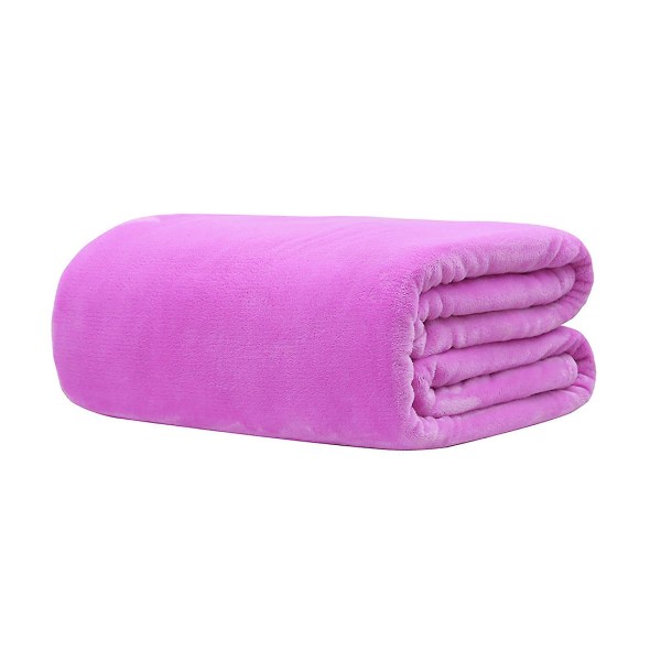 Filt Mjuk Varm Flanell Flanell Filtar Sängkläder För Vintern Purple