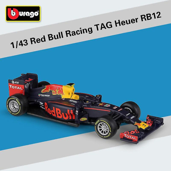 Hhcx-bburago Diecast 1:43 Scale F1 Red Bull Racing F1 Car Rb16&15&14 Infiniti Racing Team Alloy Toy Formula 1 Car Model Kid Gift 2016 RB12 NO.3