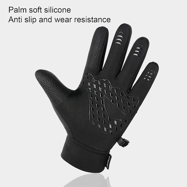 1 par praktiske anti-slid varme handsker varmeholdende vindtætte stof sport handsker til unisex grey xl