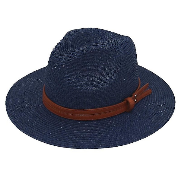 Ny naturlig Panama blød formet stråhat sommer kvinder/mænd bred skygge strand solhat UV-beskyttelse Fedora hat yellow