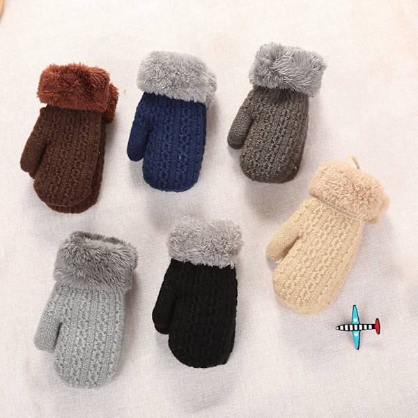 1 Par Vanter Tykke Foret Hold Varme Akrylfiber Isoleret Åndbar Vinterhandsker blue