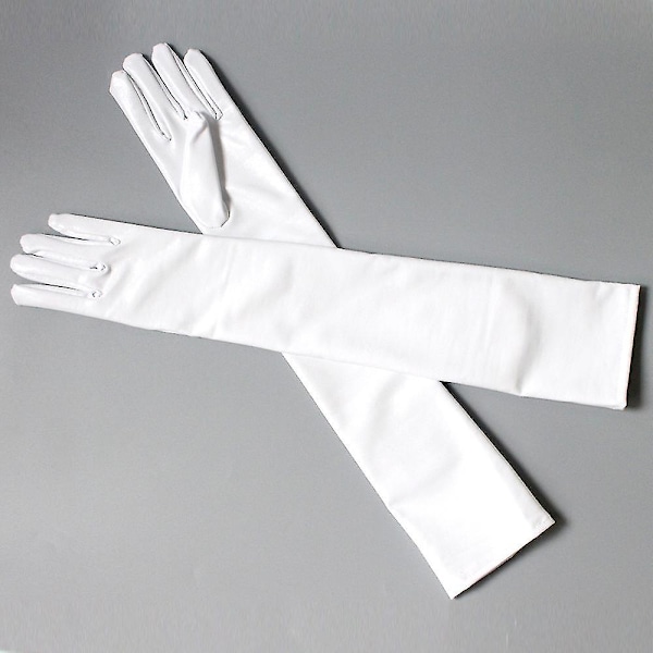 Sexy Stretch Pu Leather Skinny Long Glove Punk Rock Hip Hop Jazz Disco Dance Gloves Shiny Metallic Mittens Cosplay Accessory