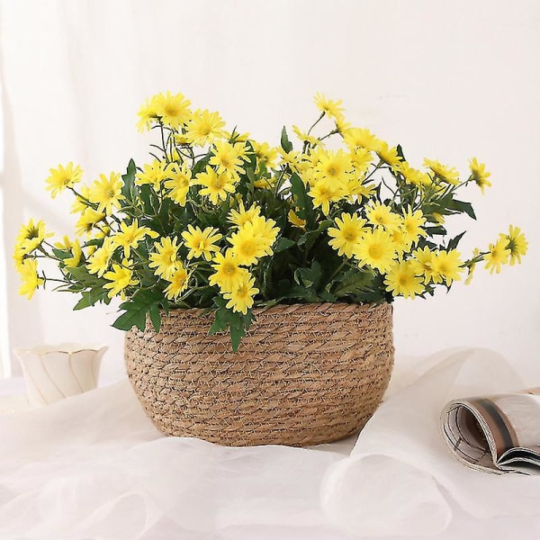 5 stk kunstige blomster Silk Daisy Kunstig Daisy til hjemmets bryllup dekoration (gul) Yellow