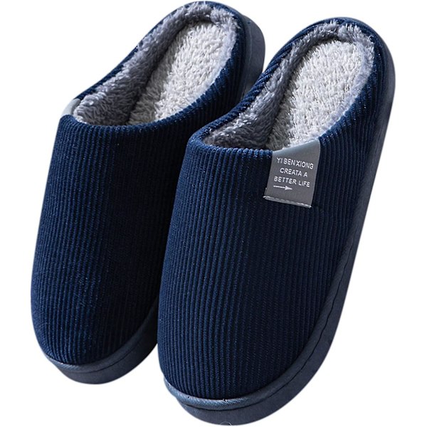 Tofflor för kvinnor och män minnesskum varma slip on tofflor bekväma plyschfodrade hussko gray 38-39