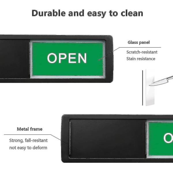 1 kpl Open Closed -kyltti, Open Signs Privacy Slide Door -kyltin ilmaisin (Avoin kiinni -merkki) Open close sign